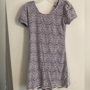 Purple and White lace Dress